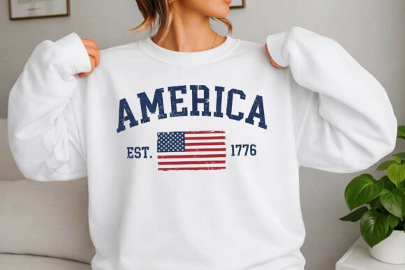 America Est. 1776: A Vintage Flag PNG for Bold Patriotic Design
