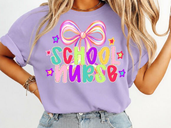Cheerful School Nurse Back to School T-Shirt Design Asset