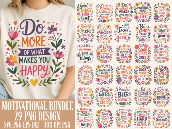Floral Motivational Graphics for Creative Branding