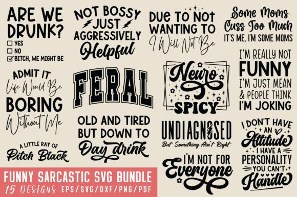 Funny Sarcastic SVG Bundle: Elevate Your Design Voice