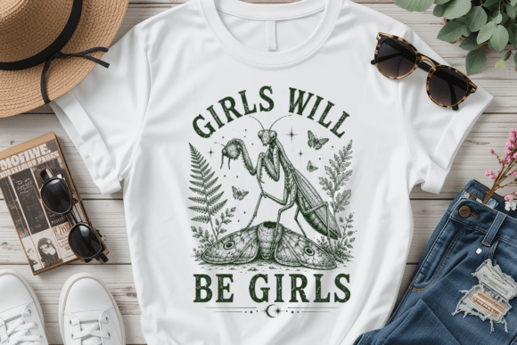Girls Will Be Girls Shirt Praying Mantis: Dark Feminine Design