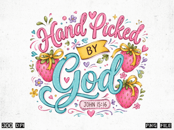 Hand Picked by God PNG: Faith-Inspired Design Asset