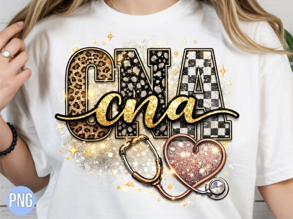 Leopard Glitter CNA Heart PNG T-Shirt: A Premium Design Asset