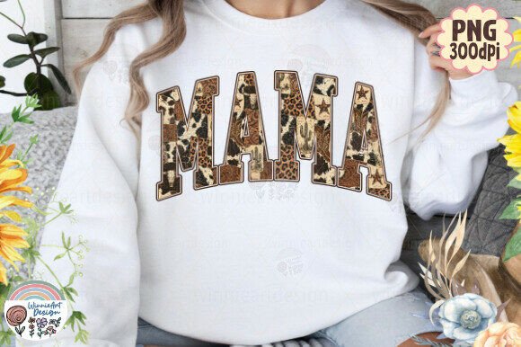 Mama Western Cow Print Howdy Cowhide PNG: Rustic Digital Design