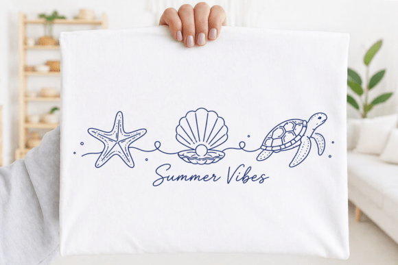 Minimalist Coastal Art: The Summer Vibes PNG for Your Projects