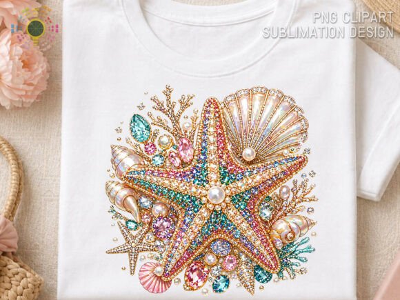 Sparkling Seaside Graphics: The Jeweled Starfish Design