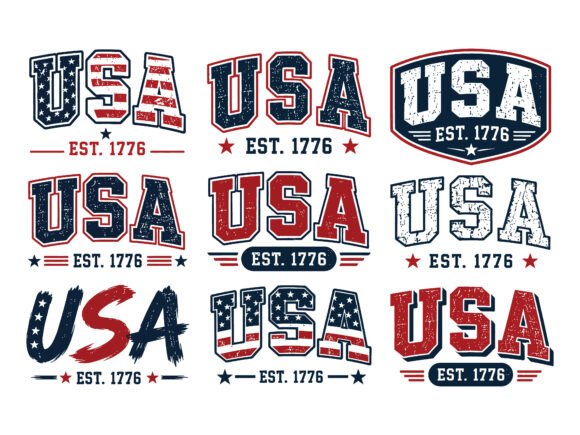 USA Est 1776 Logo Bundle: Vintage Design for Modern Brands